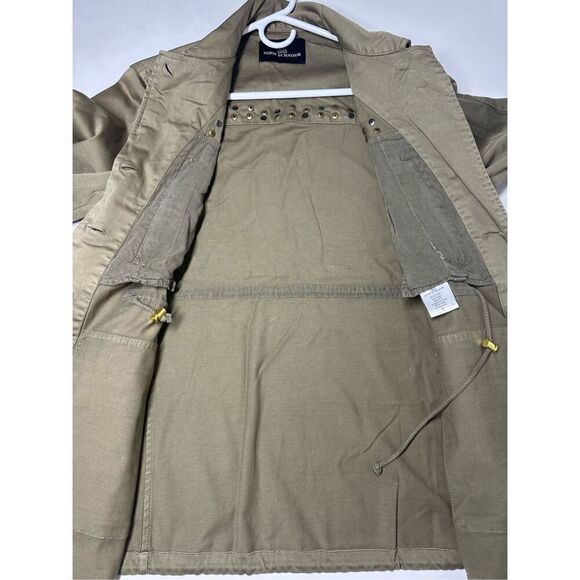 NWT Sofie Schnoor Women’s Green Cotton Parka Métal Stars Trim Sz 40 EU/ 4 US - Picture 16 of 16